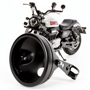 Motorcycle Headlight Housing Riasdy Steel Black-0