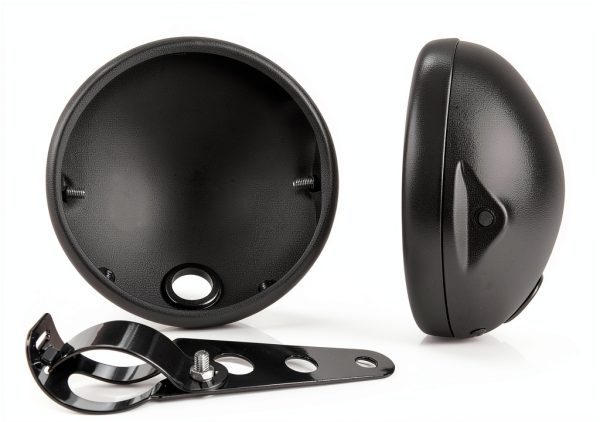 Motorcycle Headlight Housing PSLER Metal Black-2