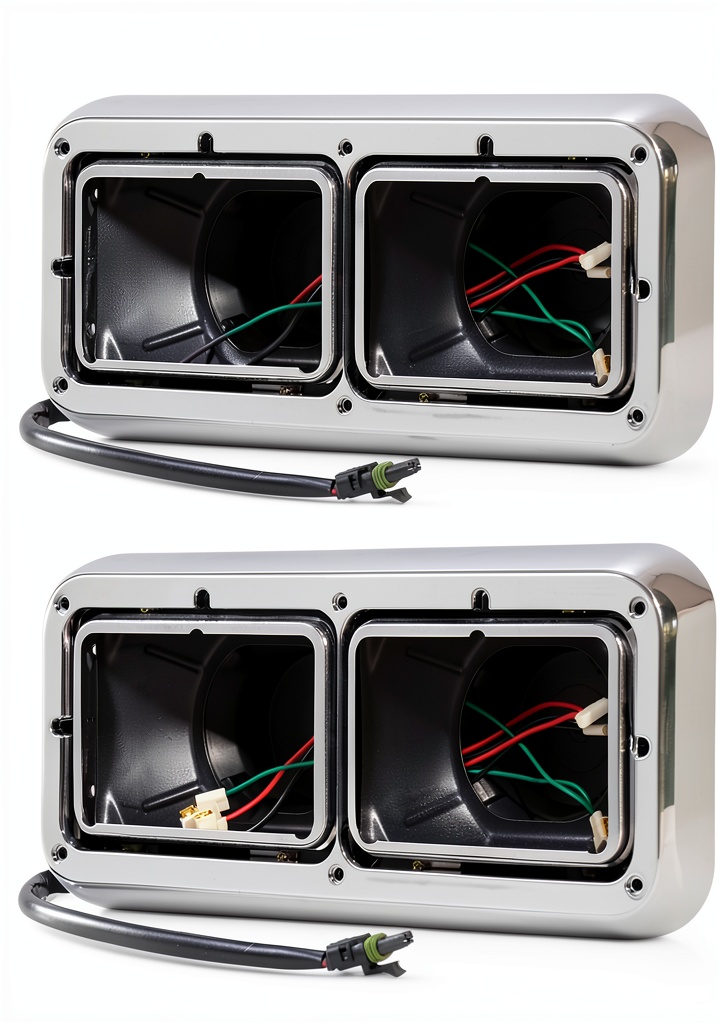 YUWUTF headlight housing base installed on a Kenworth truck front end