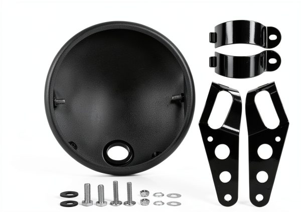 Motorcycle Headlight Housing PSLER Metal Black-6