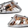 CPOWACE Headlight Housing Black Plastic Front Fit-0
