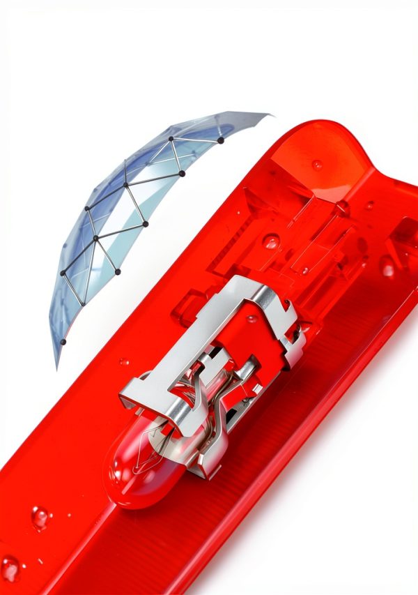HUFEWU Automotive Headlight Housing Red Welcome Light-1