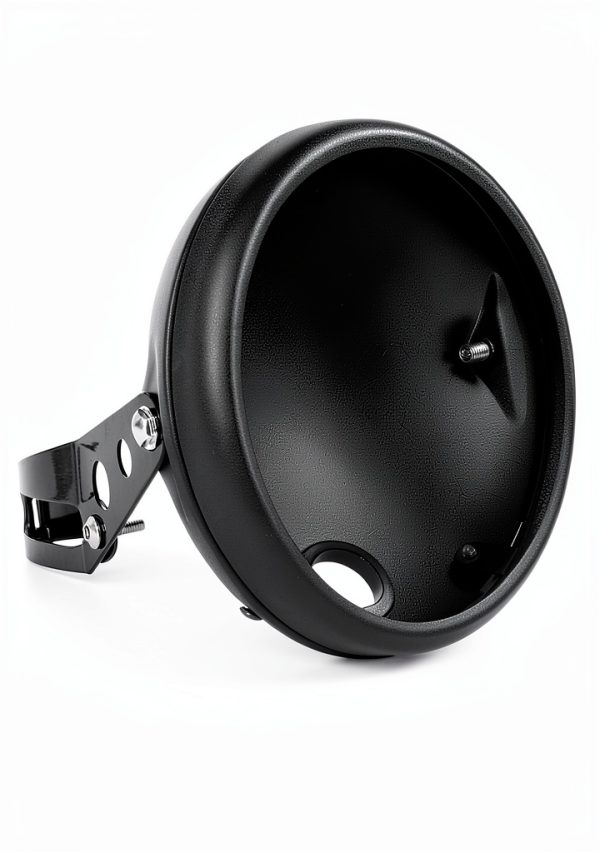 Motorcycle Headlight Housing PSLER Metal Black-0
