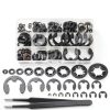 Glarks 261pcs 65Mn-Steel Tooth Lock Washers and E-Clip Kit-0