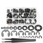 Glarks 261pcs 65Mn-Steel Tooth Lock Washers and E-Clip Kit-0