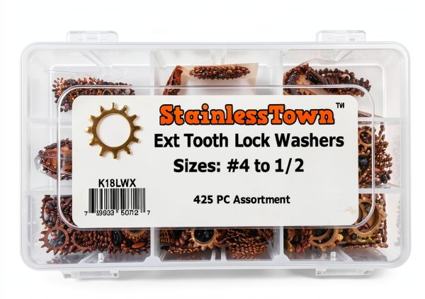 Stainless Steel Lock Washer Kit Stainless Town 425pcs-0