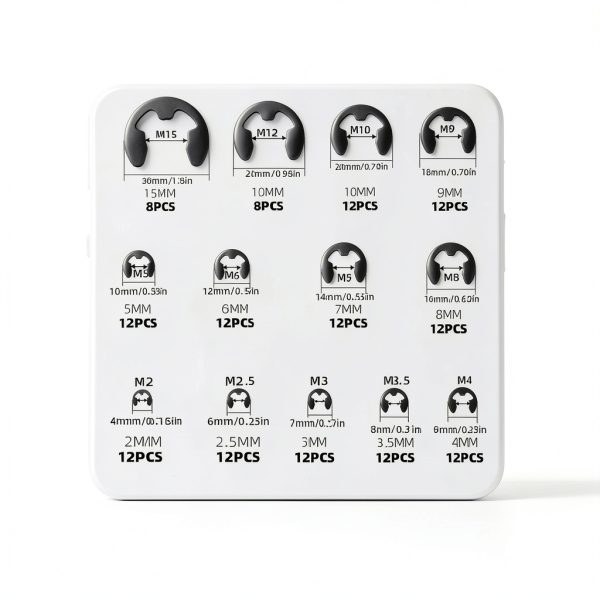 Glarks 261pcs 65Mn-Steel Tooth Lock Washers and E-Clip Kit-1