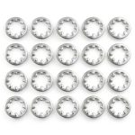uxcell 100Pcs 10# Internal Tooth Lock Washer, 304 Stainless Steel Multi-Tooth Star Washer Locking Fastener, Silver Tone-0