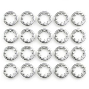 uxcell 100Pcs 10# Internal Tooth Lock Washer, 304 Stainless Steel Multi-Tooth Star Washer Locking Fastener, Silver Tone-0