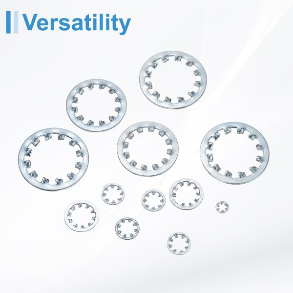 uxcell 40Pcs 5/16 Internal Tooth Lock Washer, 304 Stainless Steel Multi-Tooth Star Washer Locking Fastener, Silver Tone-4