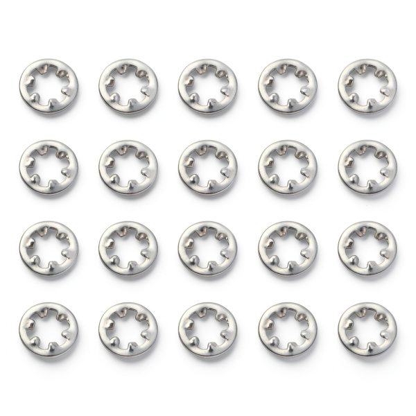 uxcell 100Pcs 6# Internal Tooth Lock Washer 304 Stainless Steel Star-0