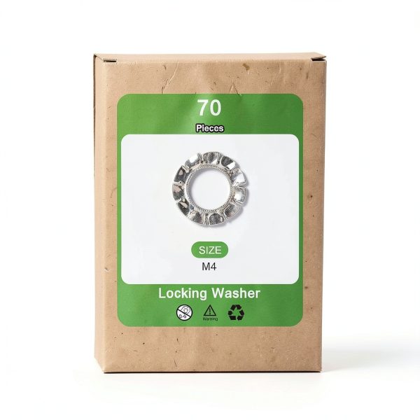 External Tooth Washers uxcell M4 70pcs 304 Stainless Steel Locking-6